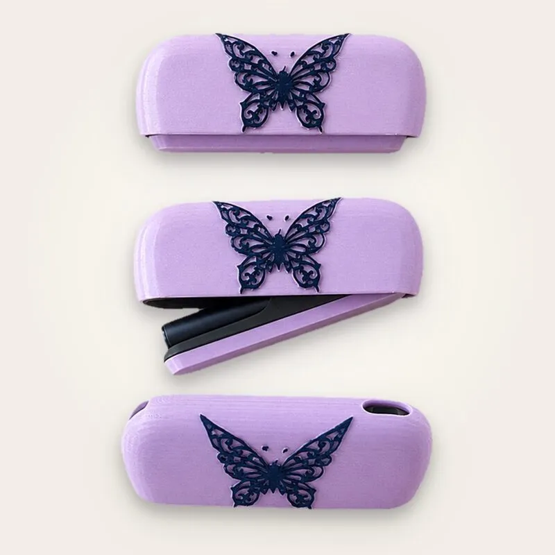 IQOS Iluma i kılıf Lavender Flutter: pastel lila gövde üzerinde siyah kelebek