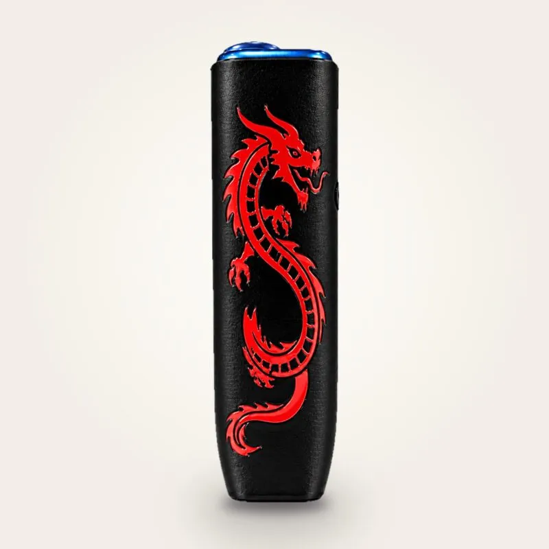 IQOS Iluma i One kılıf Crimson Dragon: siyah zeminde kırmızı ejderha